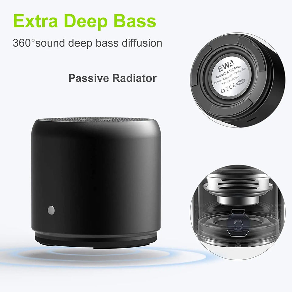 EWA Portable Bluetooth Speaker 8W StormBox Blast Outdoor Wireless Speaker Dual Stereo Party Camping Speaker 1200 mAh 4H Playtime