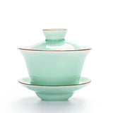 Celadon Tea Tureen, Kung Fu Tea Set, Flower Gaiwan, Puer Kettle,Teapot Lovers, Tea Accessories, 140ml