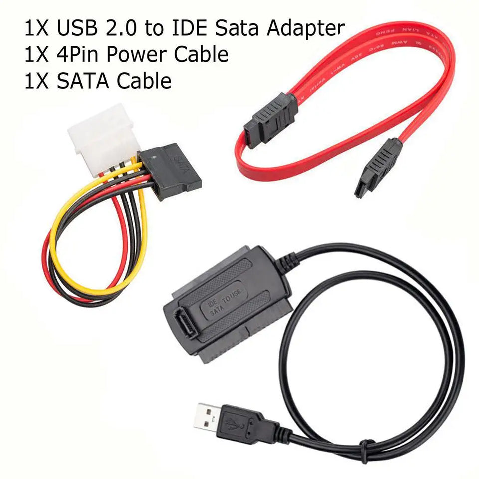 USB 2.0 to IDE SATA S-ATA 2.5 3.5 HD HDD Hard Drive Adapter Converter