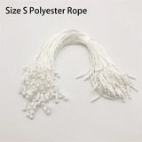 100PC /lot Plastic Tag White Beige Black Hang Tag Polyester Rope String Snap Lock Pin Loop Tie Fasteners