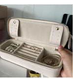 Personalized Cosmetic Bag Pu Leather Women Travel Makeup Bag with Jewelry Organizer Case 2 in 1 Ladies Travel Clutch Pouch