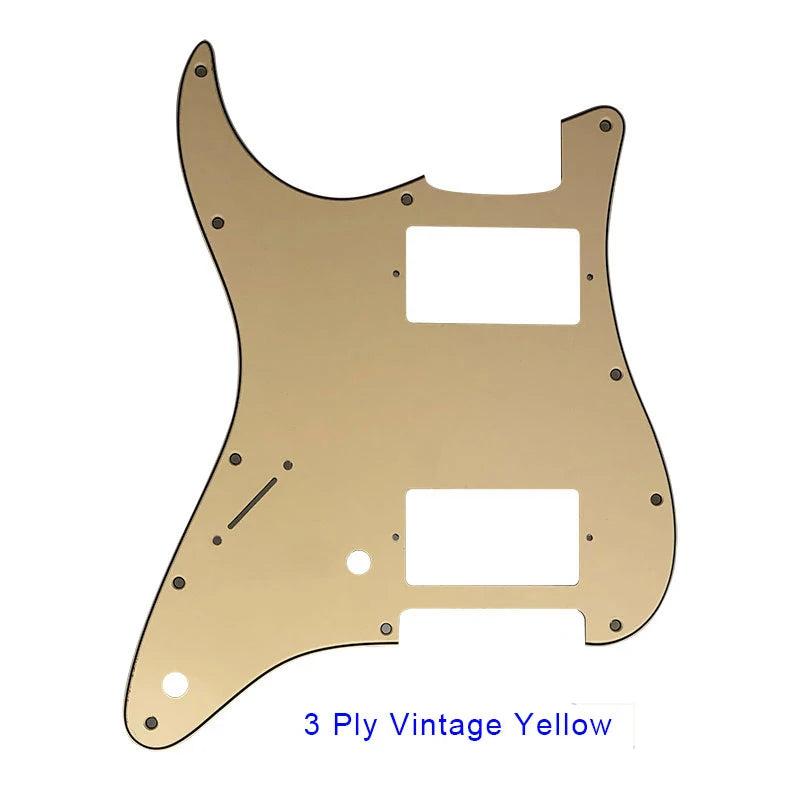 Guitar Pickguard - For FD Strat Left Handed 11 Screw Holes HH PAF Humbucker Scratch Plate 2 Control Holes Various Color Choice