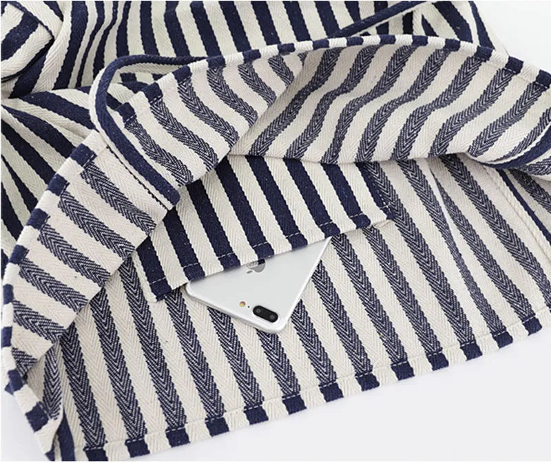 2023 Fashion Ladies Classic Striped Canvas Handbag Large Capacity Shoulder Bag For Female Simple Beach Casual Totes Shopping Bag