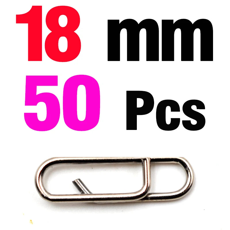 MNFT 50Pcs Powerful Stainless Steel Fast Link Clip Snap Fishing Tackle Quick Change Lead Links Clips Interlock Accessories