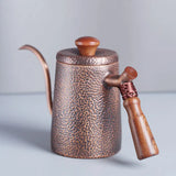 Pure Red Copper Coffee Tea Pot Cup Spoon Set Drinkware Long Gooseneck Spout Kettle Hand Drip Kettle turkish Coffee Maker Set