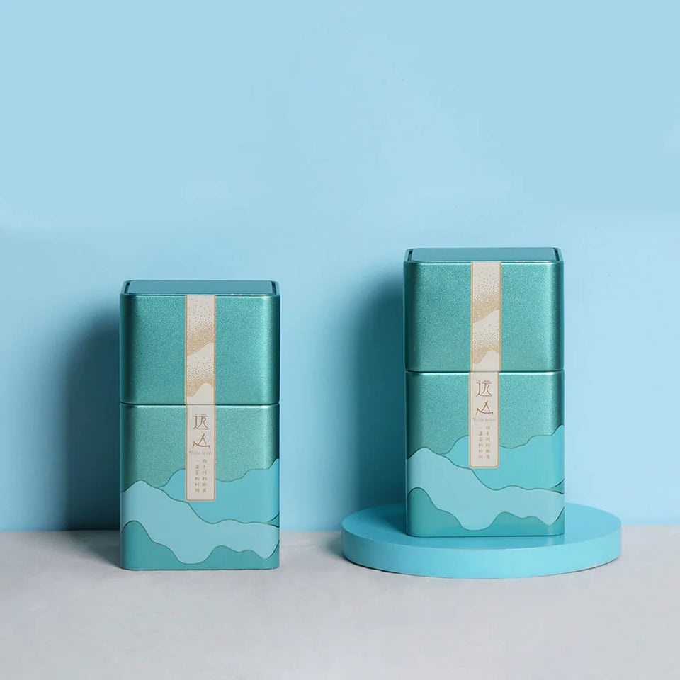 Tea Tinplate Sealed Box, Pu'er Organizer, Square Thick Metal Empty Tea Packaging, Built-in Sealed Bag