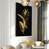 Abstract Golden Leaves and Flower Tree Oil Painting on Canvas Posters and Prints Wall Art Pictures for Living Room Cuadros Decor