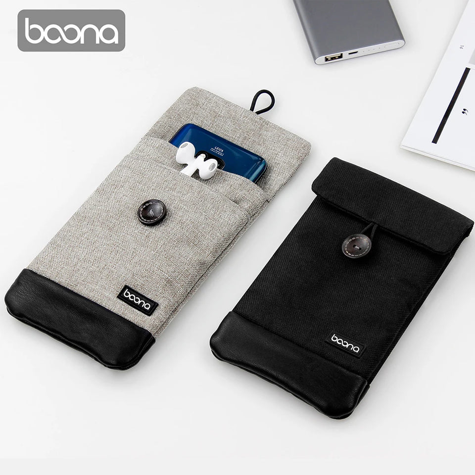 BOONA Cell Phone Storage Bag Mobile Phone Pouch  Oxford PU leather Phone case for 6.7"