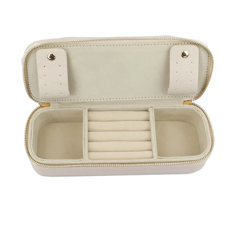 Personalized Cosmetic Bag Pu Leather Women Travel Makeup Bag with Jewelry Organizer Case 2 in 1 Ladies Travel Clutch Pouch