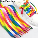 1Pair Colorful Flat Shoe laces Rainbow Gradient Shoelaces for High-top Canvas Sneaker Laces Shoes accessories Shoelace Strings