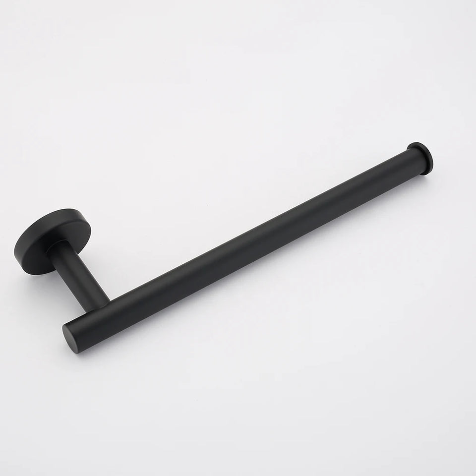 Bathroom Accessories Hardware Set Kit Towel Bar Wall Mount Matt Black Toilet Paper Holder Hand Robe Hook Hanger Stainless Steel