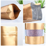 100PCS Stand-up Matte Aluminum Foil Window Ziplock Bag DIY Snack jewelry Spice Candy Customize Logo Brand Gift Storage Pouches