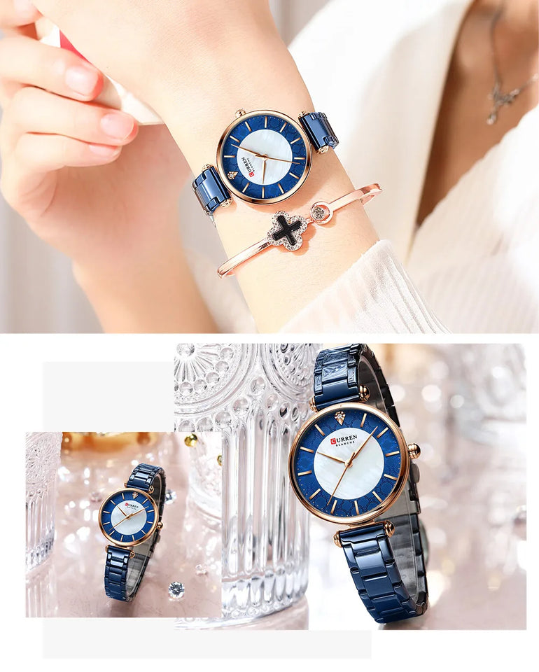 Fashion Stainless Steel Women Luxury Watch Analog Quartz Wristwatch Ladies Elegant Dress Watches Gift Clock Relogio Feminino