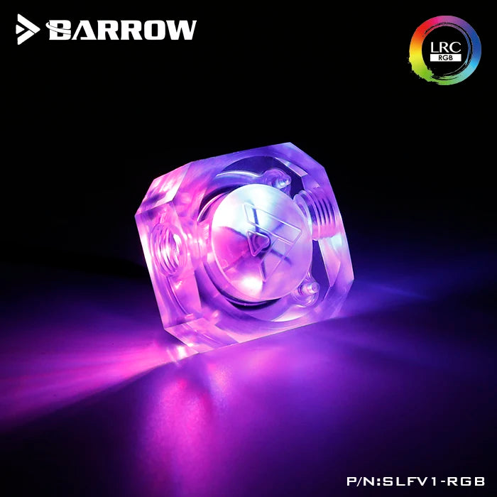Barrow PC Water Cooling Flow Meter Indicator 5V 3 Pin LRC2.0 Version SLFV1-RGB for Water Cooling System RGB Flow Monitor
