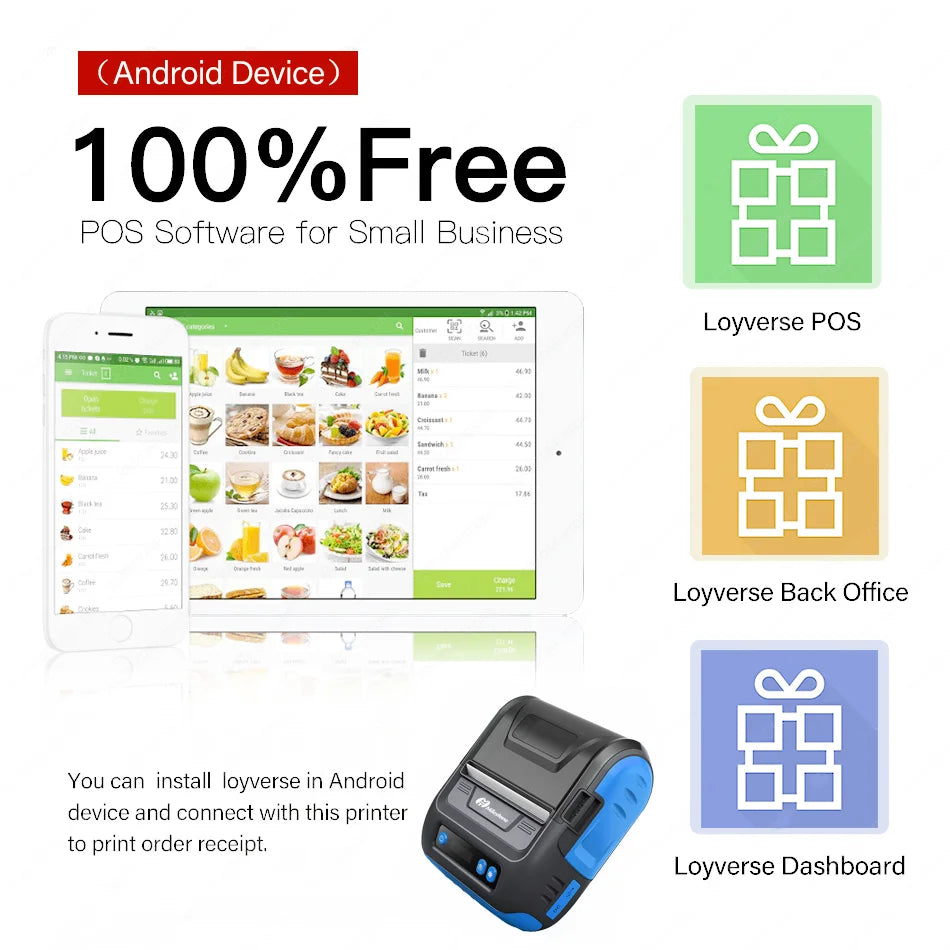 MHT-P29L Milestone Bluetooth 80mm Usb Thermal Receipt Printer Mini Tag Barcode Sticker Printer Receipt Printing Machine