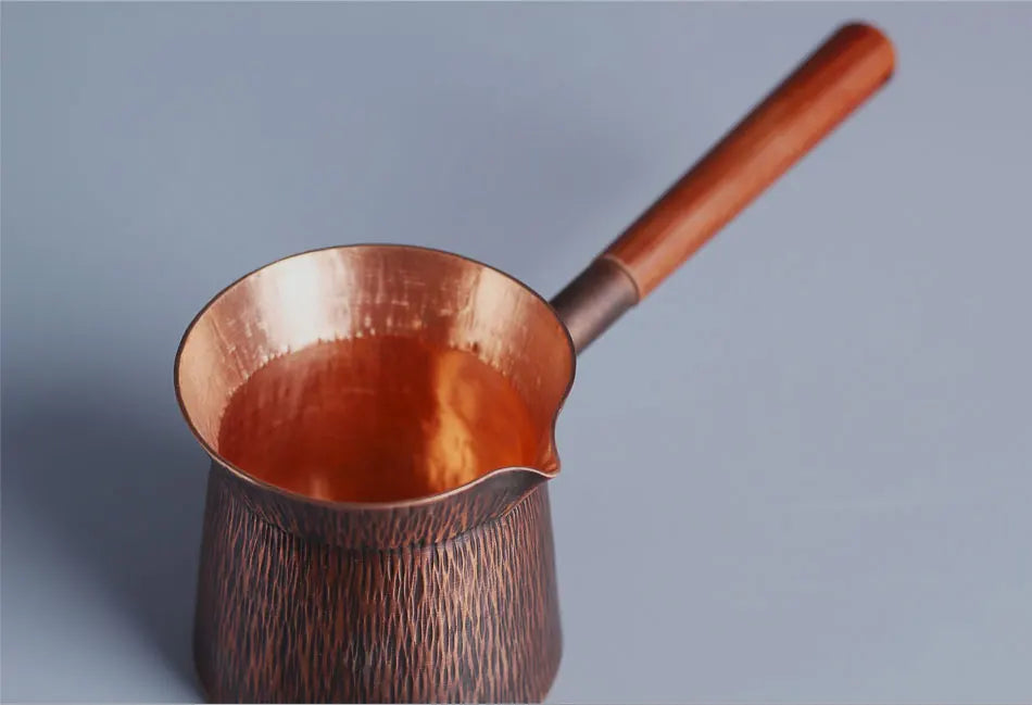 Pure Red Copper Coffee Tea Pot Cup Spoon Set Drinkware Long Gooseneck Spout Kettle Hand Drip Kettle turkish Coffee Maker Set