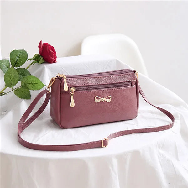 New Arrivals Women Shoulder Crossbody Bags Purse Bowknot PU Leather Messenger Handbags Small Phone Pocket for mama