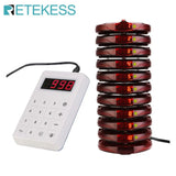 RETEKESS T119 Wireless Restaurant Paging System Coaster Vibrater Buzzer Receiver 2-Way Charge for Cafe Food Trucks