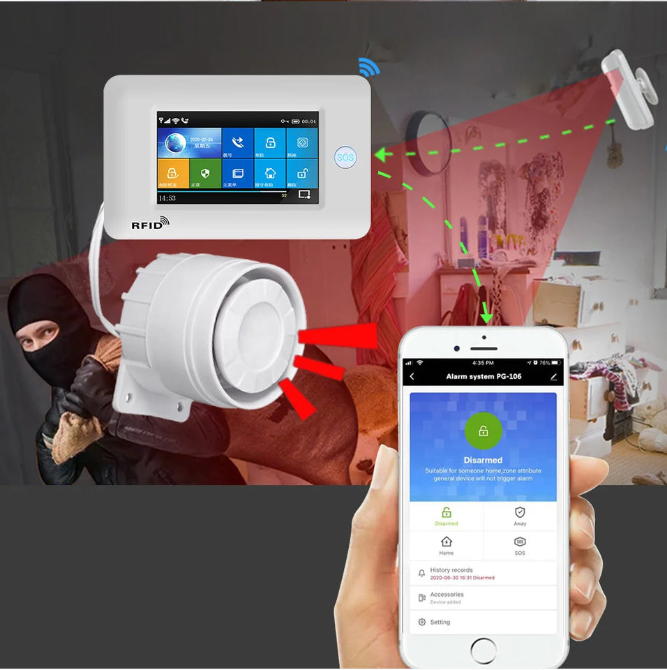 PGST Wired Siren Speaker 3.5mm jack for Wireless Alarm System Home Security PG107 PG106 PG105 PG103