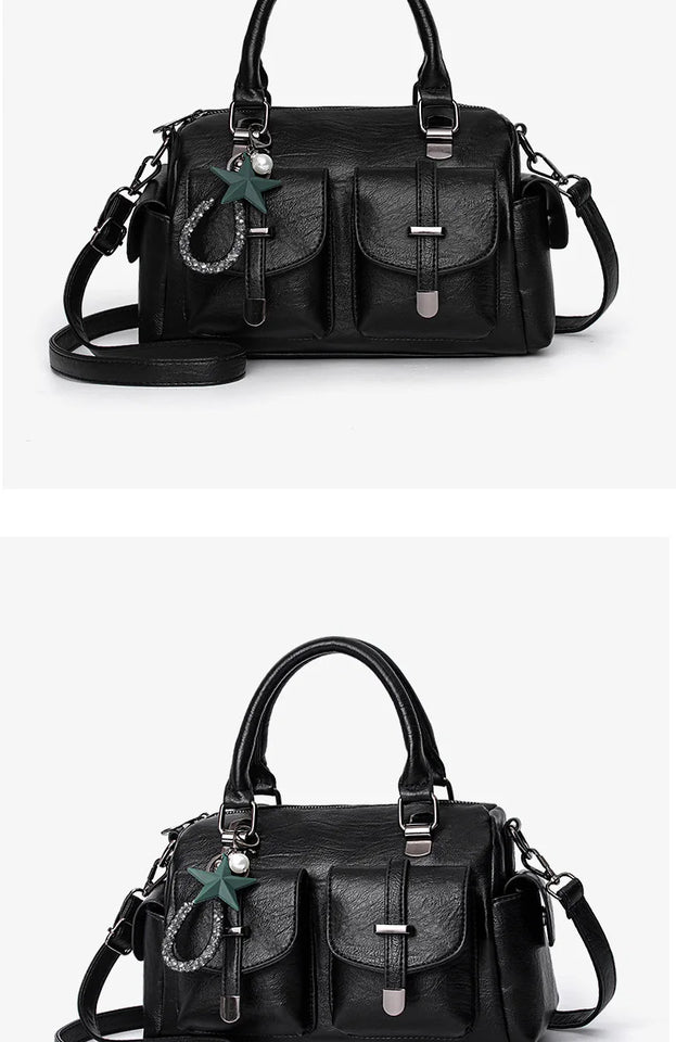 Luxury Brand Designer Women'S Handbag Fashionable Soft Leather Shoulder Bag Large Capacity Crossbody Bag Classic Retro Tote Bag