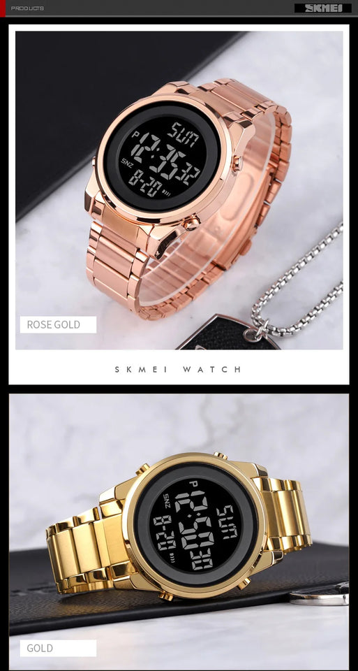 SKMEI Digital 2 Time Mens Watches Fashion LED Men Digital Wristwatch Chrono Count Down Alarm Hour For Mens reloj hombre 1611