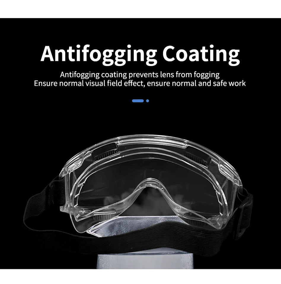 Anti-Fog Safety Goggle Anti-Splash Anti-Shock Dust-Proof Motorcycle Riding Sand-Proof Transparent Laboratory Protective Glasses