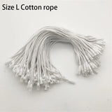 100PC /lot Plastic Tag White Beige Black Hang Tag Polyester Rope String Snap Lock Pin Loop Tie Fasteners