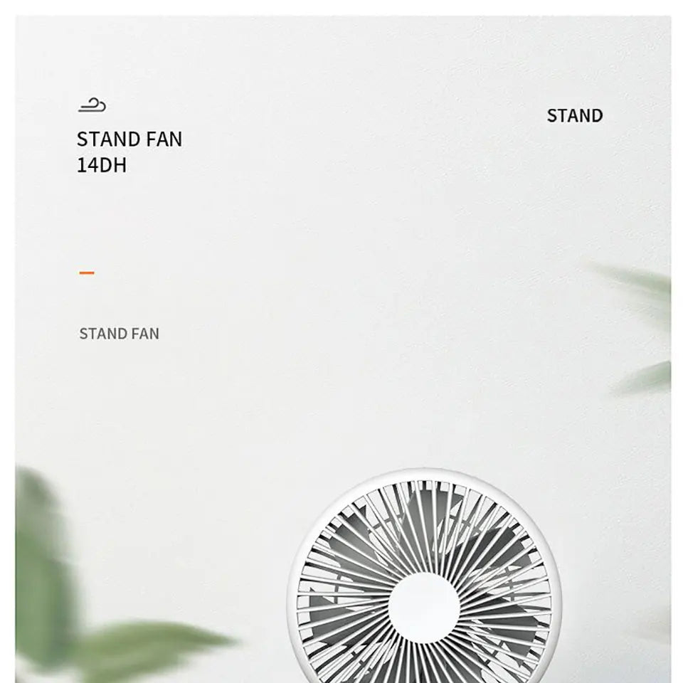 THANKSHARE Desktop Fan 2000mAh Battery Capacity USB Charging Desk Super Mute Laptop Cooler Desktop Fan 4 Speed Cooling Gadgets