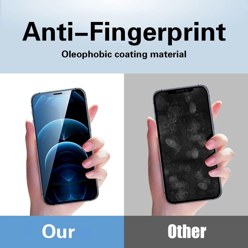 3-4PCS Full Cover Tempered Glass For iPhone 11 12 13 14 15 Pro Max Screen Protector For iPhone X XR Xs Max Protective Glass Film