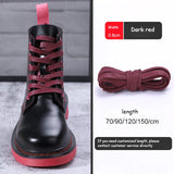 1Pair Waxed Cotton Shoelaces 8mm Width Flats Waterproof Shoe laces Unisex Boots Casual Sneakers Shoelace Leather Laces Shoes
