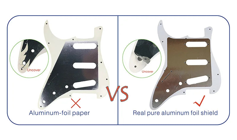 Guitar Pickguard - For FD Strat Left Handed 11 Screw Holes HH PAF Humbucker Scratch Plate 2 Control Holes Various Color Choice