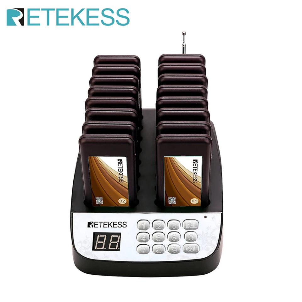 RETEKESS TD157 Restaurant Pager System Pagers 984ft Long Range Beepers for Food Truck Bars  Food Court No Vibration Mode
