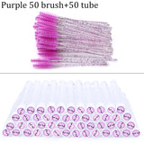 Reusable Eyebrow Brush Tube Disposable Eyelash Brushes Mix Eyebrow Brush with New Eelash Resin Drill Replaceable Makeup Brushes