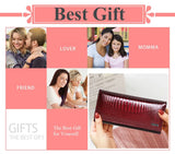 New Women Magnetic Hasp Wallet Genuine Leather Coin Purse Ladies Long Fashion Female Card Hold Money Bag AE501-1