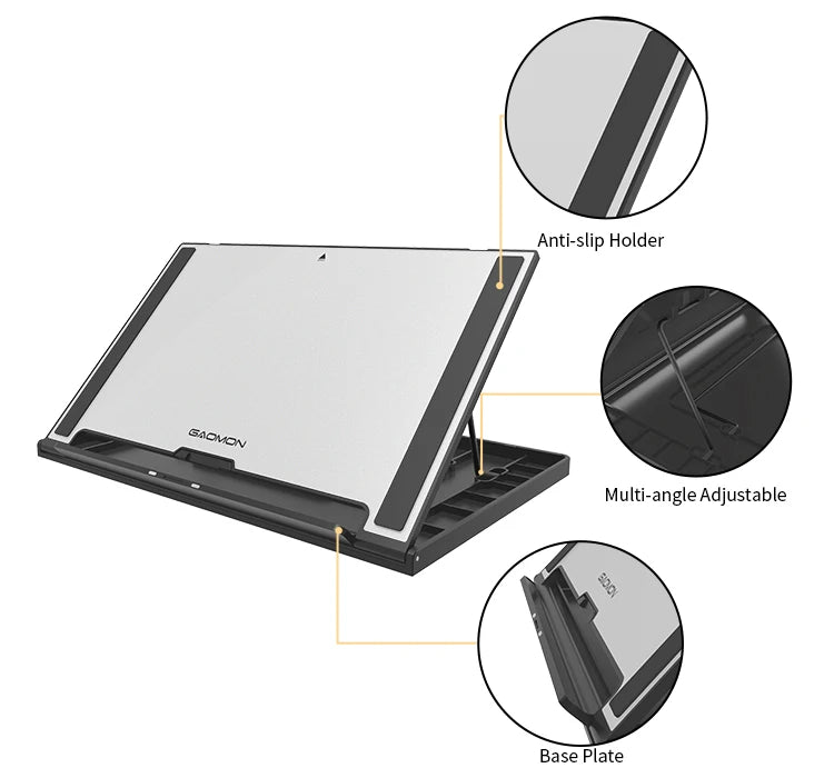 GAOMON Multifunctional Adjustable Stand Holder for PD156 PRO/PD1161 / PD1220 /PD1320 and Other Pads/Pen Displays/Tablets/Books