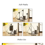 Creative Sailboat Shaped Pen Holder With Clock Office Pencil Box Desk Organizer Stand Case Stationery, Home Desktop Decoration
