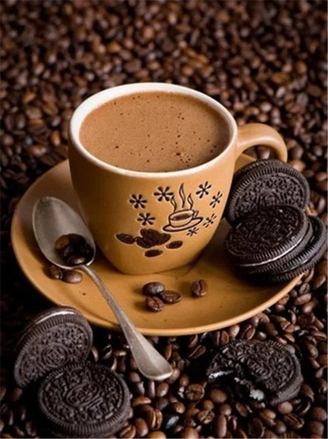 HOMFUN Full Drill Diamond Painting "Coffee landscape" DIY Picture Of Rhinestone 5D Diamond Embroidery Cross Stitch Decor