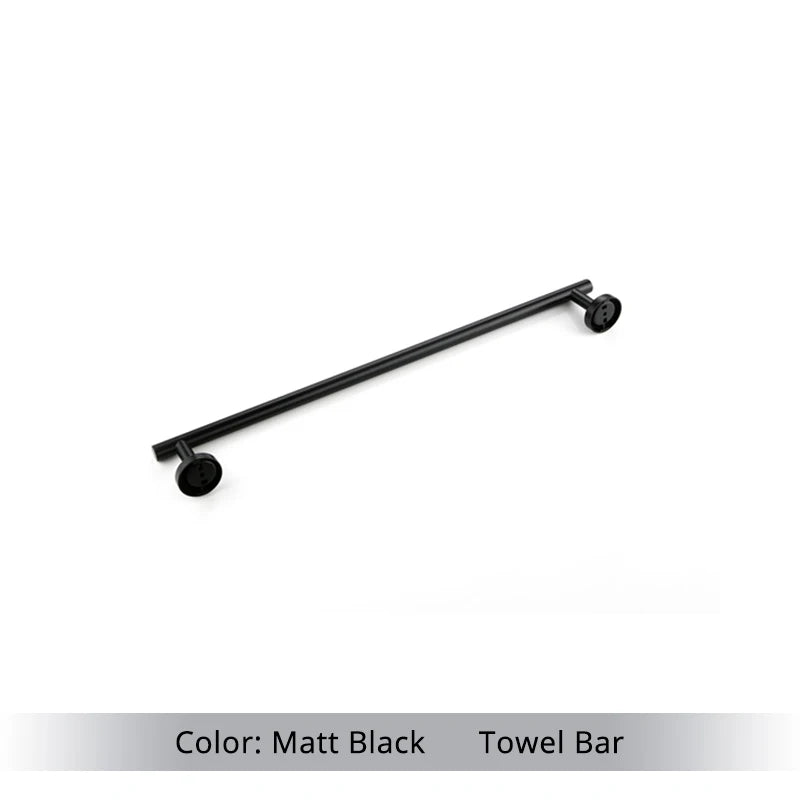 Bathroom Accessories Hardware Set Kit Towel Bar Wall Mount Matt Black Toilet Paper Holder Hand Robe Hook Hanger Stainless Steel