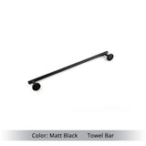 Bathroom Accessories Hardware Set Kit Towel Bar Wall Mount Matt Black Toilet Paper Holder Hand Robe Hook Hanger Stainless Steel