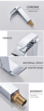 Rozin Deck Mounted Bathroom Basin Faucet Waterfall Vanity Sink Hot and Cold Water Mixer Tap,Chrome,Black,Gold Color