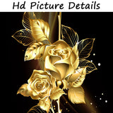 Abstract Golden Leaves and Flower Tree Oil Painting on Canvas Posters and Prints Wall Art Pictures for Living Room Cuadros Decor