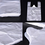 100pcs Transparent Plastic Bags Shopping Bag Supermarket Bags With Handle Food Packaging