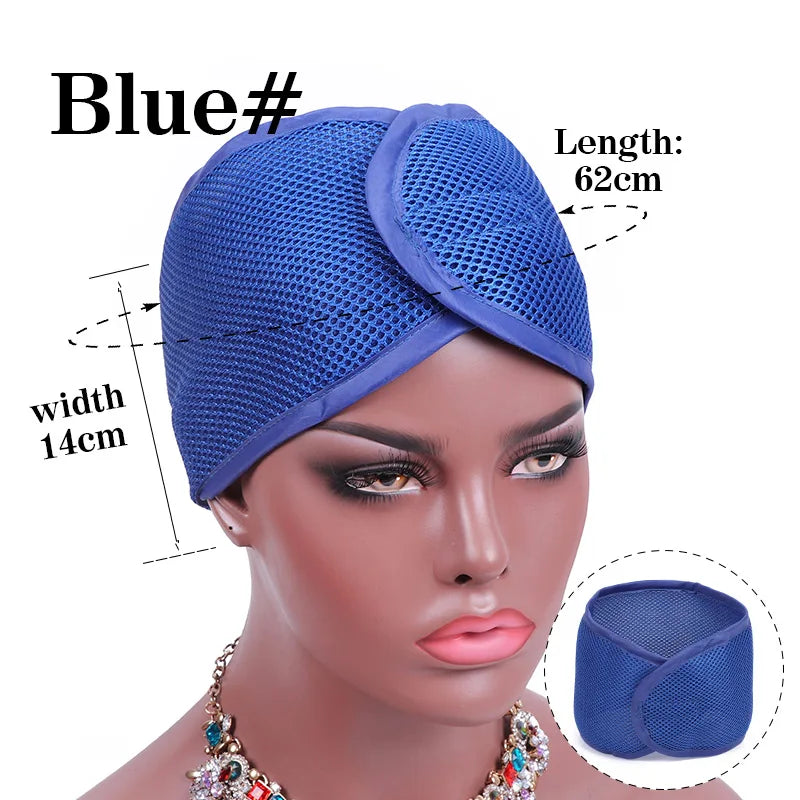 Nunify New Fashion Non Slip Adjustable Lace Wig Headband Foam Mesh Wrap Wig Band Soft Polyester Mesh Belt Bonnets