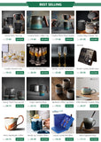 Luxury Retro Tea Cup Ceramic Mug Large Capacity Office Filter Black Water Cup with Cover Mugs Wooden Handle Cups Gift Ideas Box