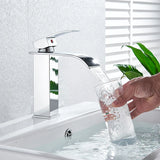 Rozin Deck Mounted Bathroom Basin Faucet Waterfall Vanity Sink Hot and Cold Water Mixer Tap,Chrome,Black,Gold Color