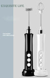Electric Milk Frother Foam Maker Handheld Foamer High Speeds Drink Mixer Coffee Frothing Wand 3 In 1 Portable Rechargeable