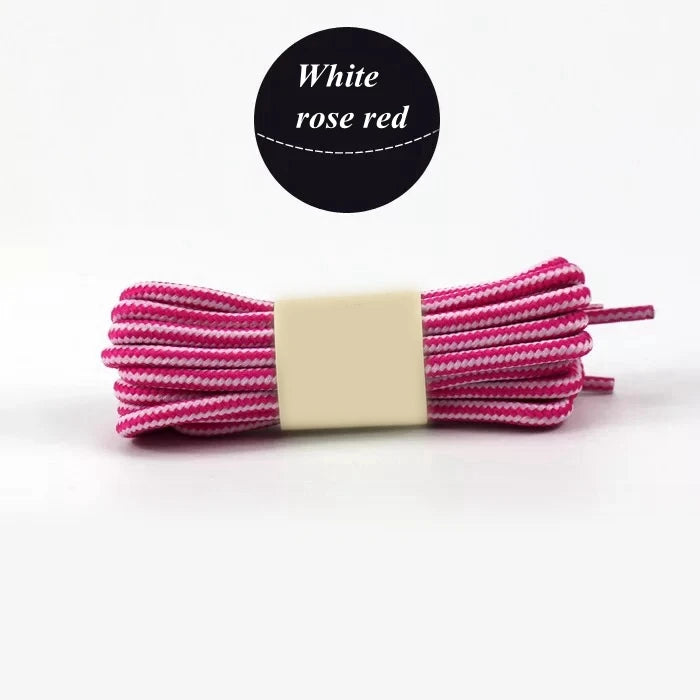 1 Pair 18 Colors Striped Double Color Shoe laces Round Outdoor Sneakers Shoelaces Cotton Boots Shoelace 70CM 90CM 120CM 150CM