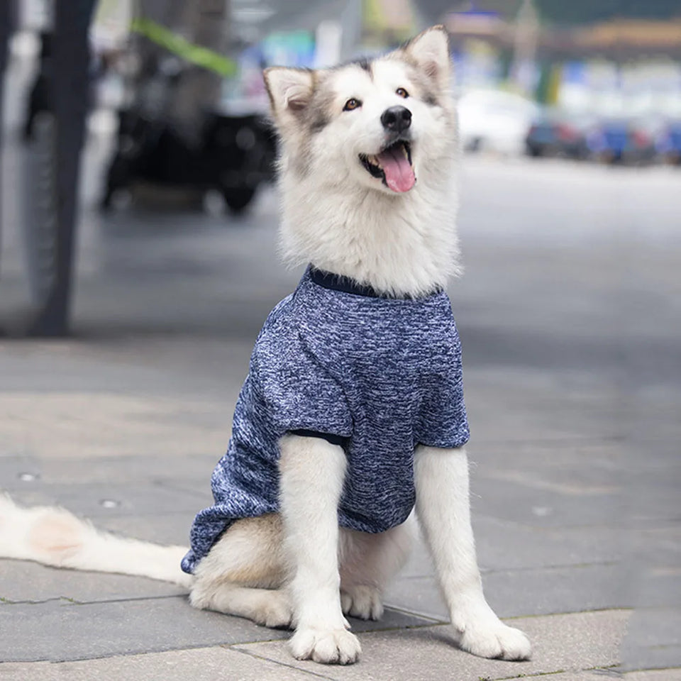 3XL-9XL Winter Warm Large Dog Clothes For Big Dogs Sweater Hoody Pet Wool Sweatshirt Coat For Labrador Samoyed Retriever Alaskan
