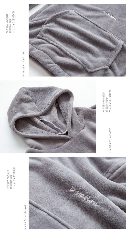 Women Winter Flannel Pajama Set Fleece Pajamas Sleepwear Homewear Thick Warm Velvet Female Suit Fall Sweatshirt Ladies Pyjama