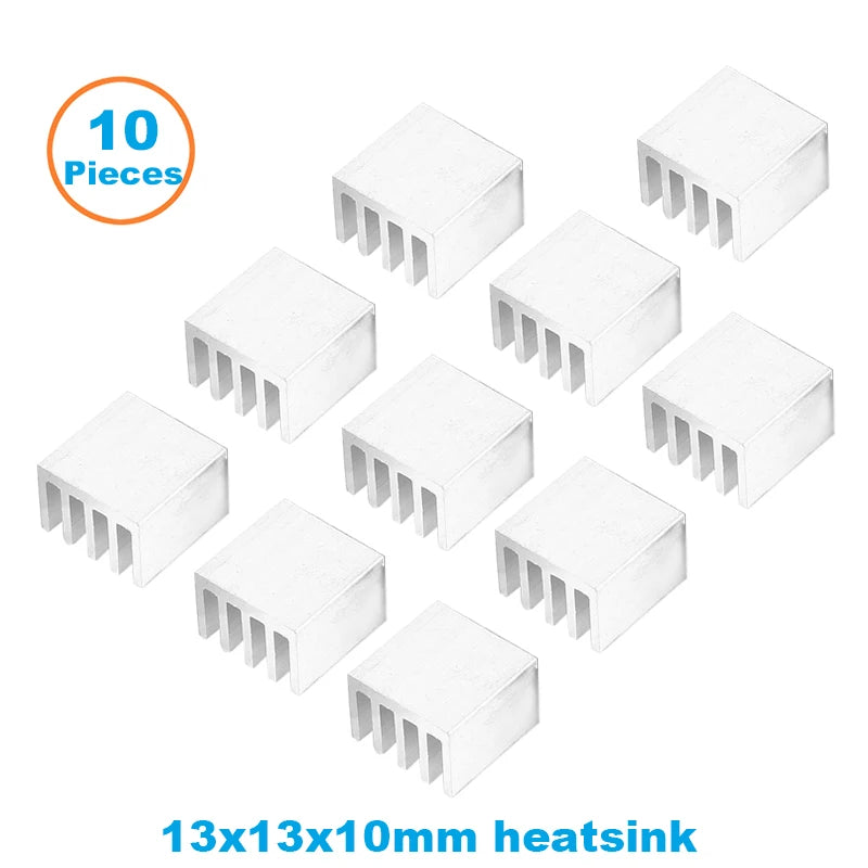 En-Labs 10pcs Silver 10x10x10mm Aluminum Heat Sink Radiator Heatsink,Electronic Chip Cooling Radiator Cooler for IC MOSFET SCR